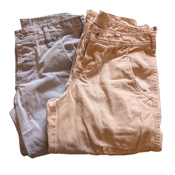 Sundance Cargo Capri Pants - Lot of 2 - Size 4 Heavy Cotton Gray and Pink - Picture 2 of 14